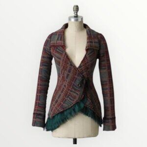 Anthropologie Sparrow Cascading Tulle Wool Angora Blend Cardigan